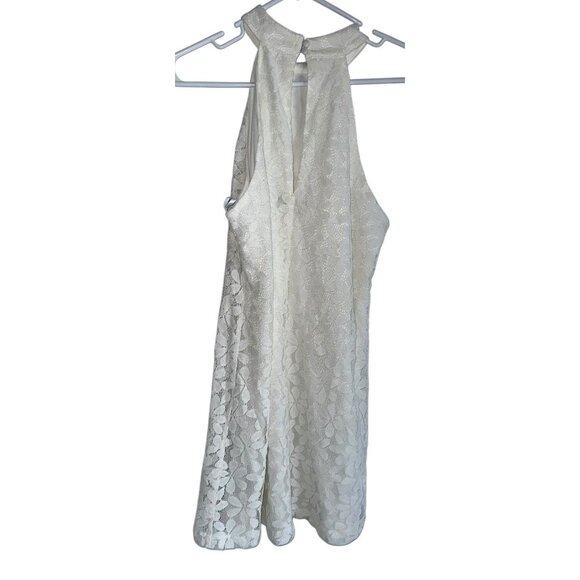 LULUS All My Adoration White Lace Halter Shift Mini Dress Size Small Boho - Picture 1 of 5